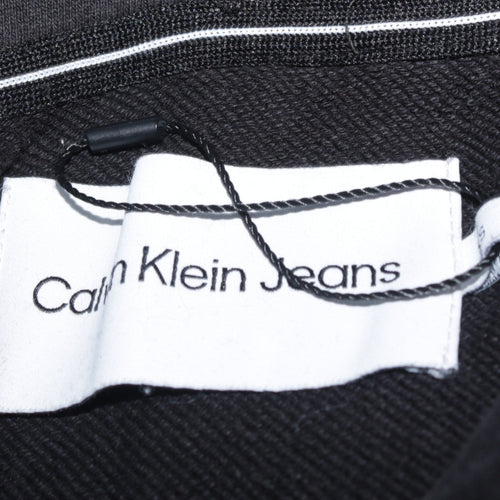 Calvin Klein Jeans Men's Black Pullover Hoodie Size M Logo Cotton