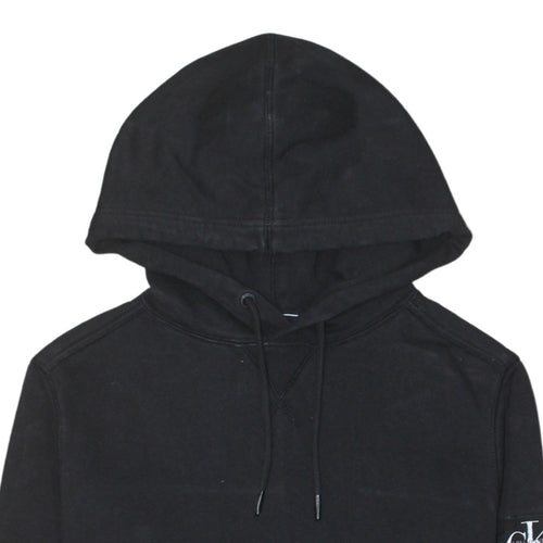 Calvin Klein Jeans Men's Black Pullover Hoodie Size M Logo Cotton