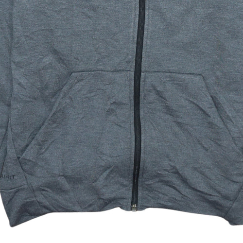 Nike Men's Grey Dri-FIT Full Zip Hoodie Size S