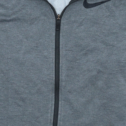 Nike Men's Grey Dri-FIT Full Zip Hoodie Size S