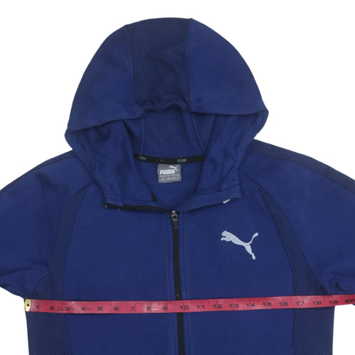 Puma Men's Blue Full Zip Hoodie Size S Lightweight Sportswear