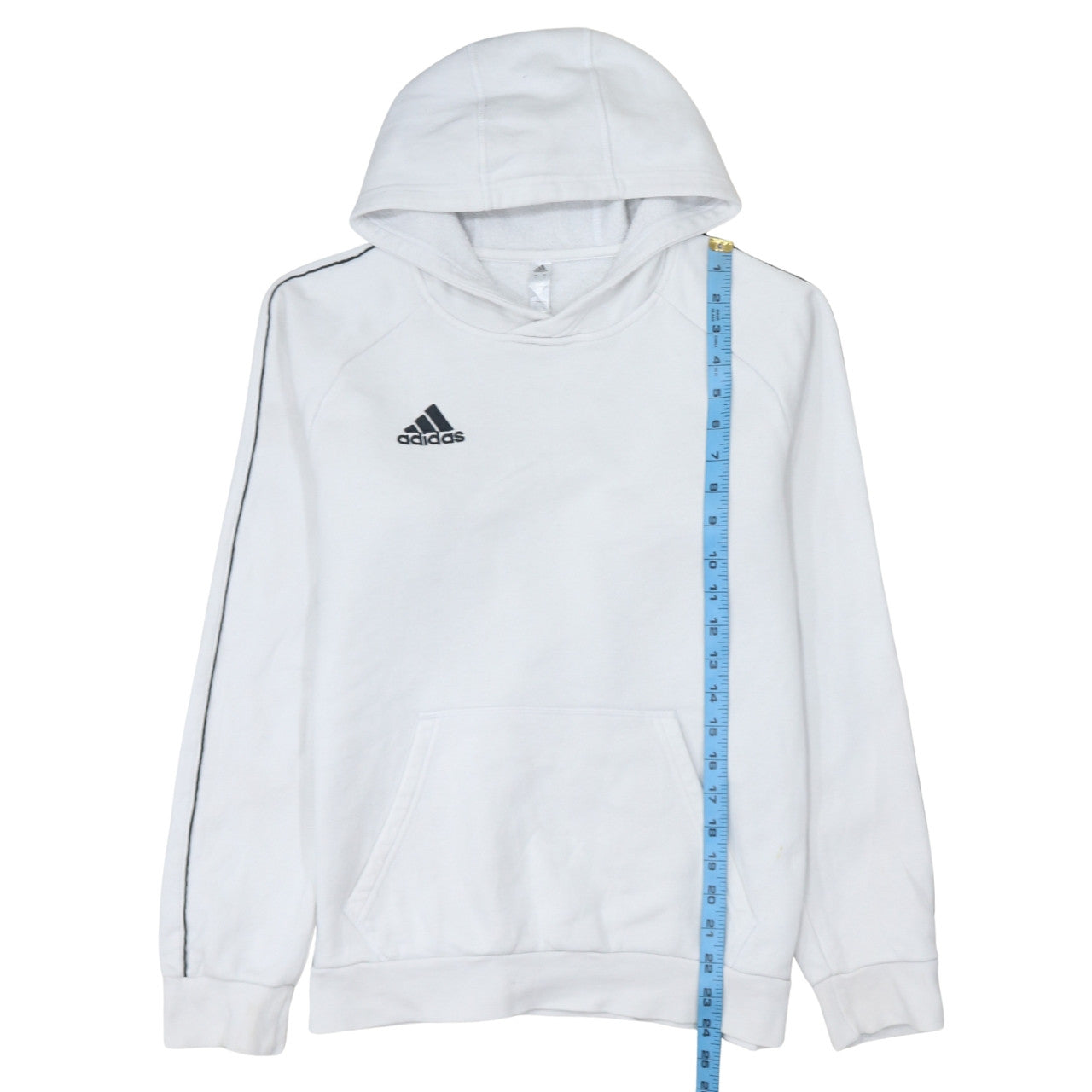 Adidas Men’s White Pullover Hoodie Small Logo Fleece Sweatshirt