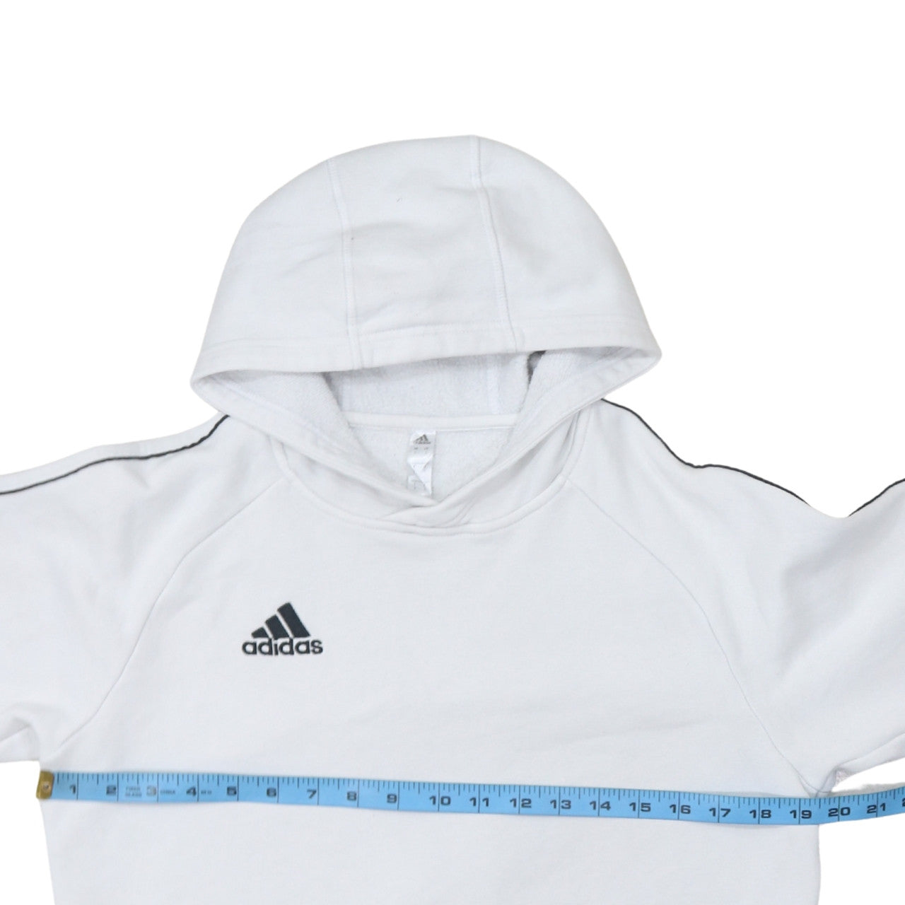 Adidas Men’s White Pullover Hoodie Small Logo Fleece Sweatshirt