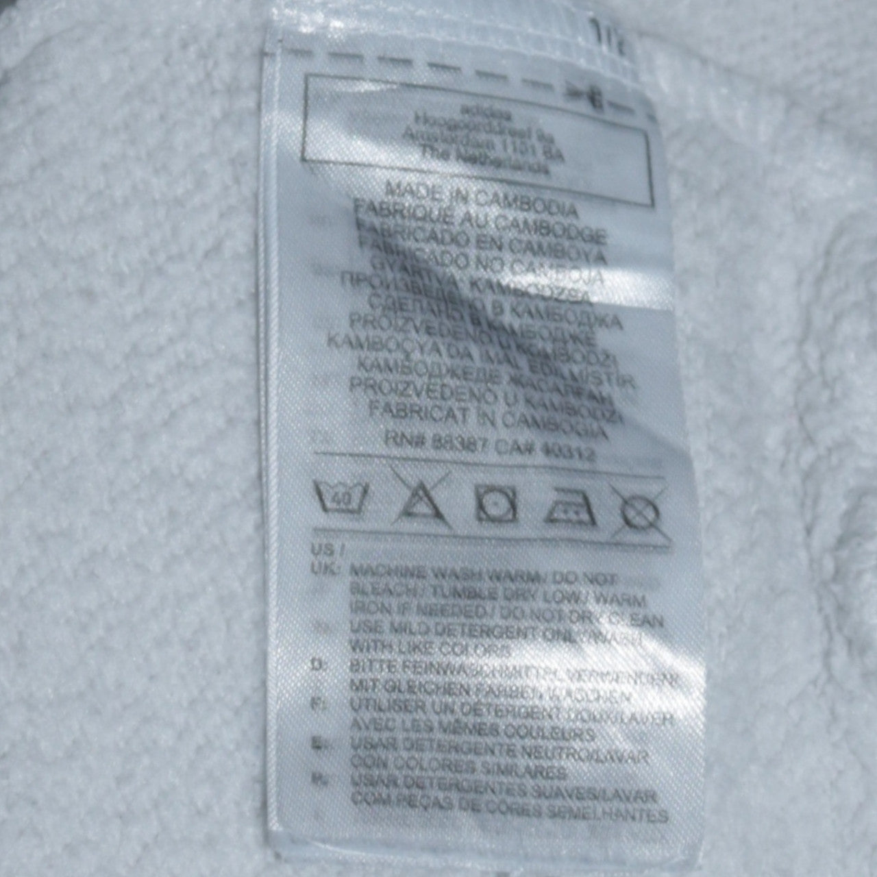 Adidas Men’s White Pullover Hoodie Small Logo Fleece Sweatshirt