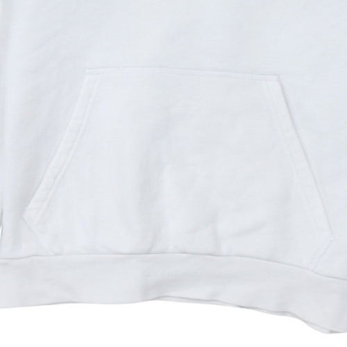Adidas Men’s White Pullover Hoodie Small Logo Fleece Sweatshirt