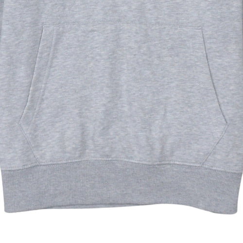 Tommy Jeans Men Grey Pullover Hoodie L Classic Logo Cotton Blend