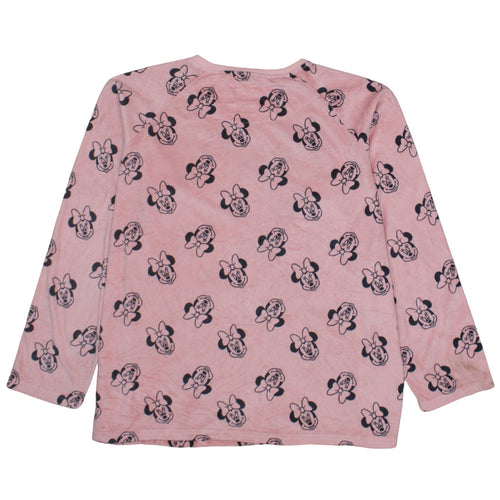 Disney Women’s Pink Minnie Mouse Velour Long Sleeve Nightshirt XL