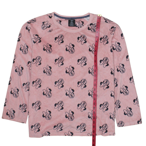 Disney Women’s Pink Minnie Mouse Velour Long Sleeve Nightshirt XL
