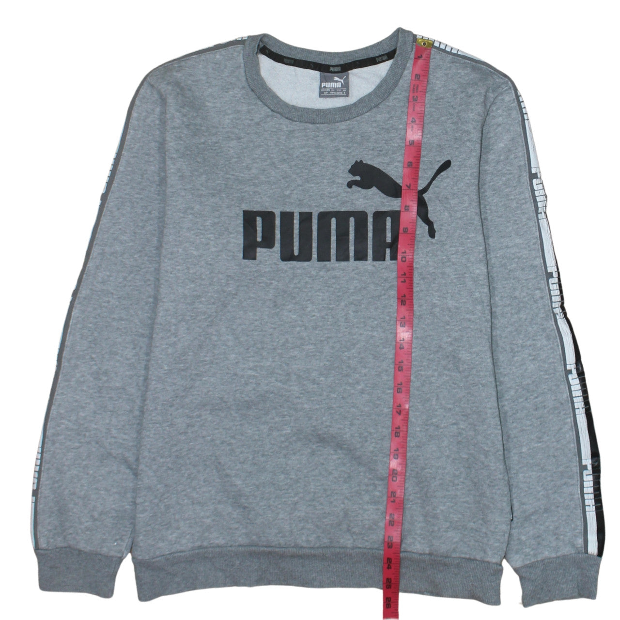 Puma Men's Grey Small Logo Sweatshirt Crew Neck Long Sleeve