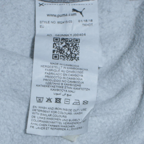 Puma Men's Grey Small Logo Sweatshirt Crew Neck Long Sleeve