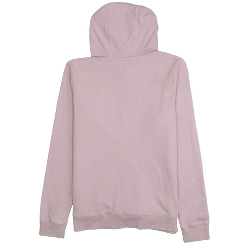 Tommy Hilfiger Women Pink Hooded Pullover Sweatshirt Size 14 Cotton Logo