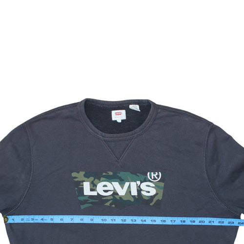Levi’s Men’s Blue Camouflage Logo Crew Neck Sweatshirt Size L