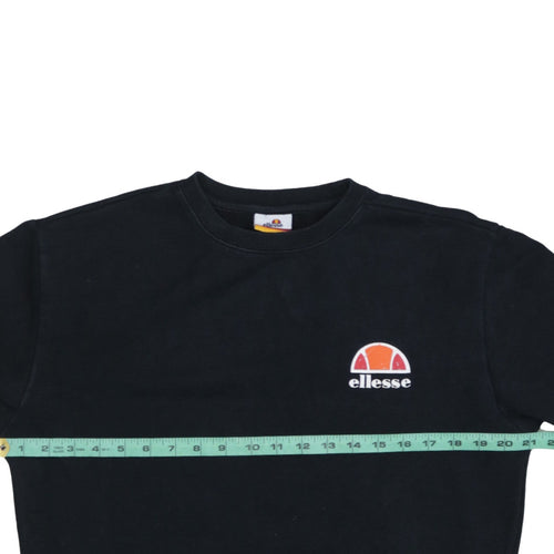 Ellesse Men’s Black Small Crew Neck Pullover Sweatshirt