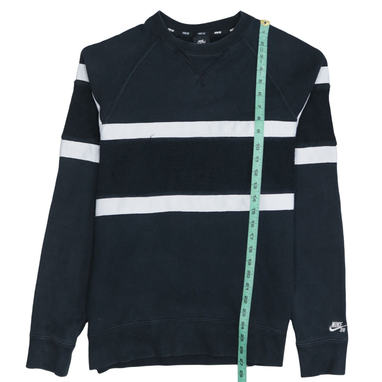 Nike SB Men's Black Striped Crew Neck Pullover Sweatshirt M