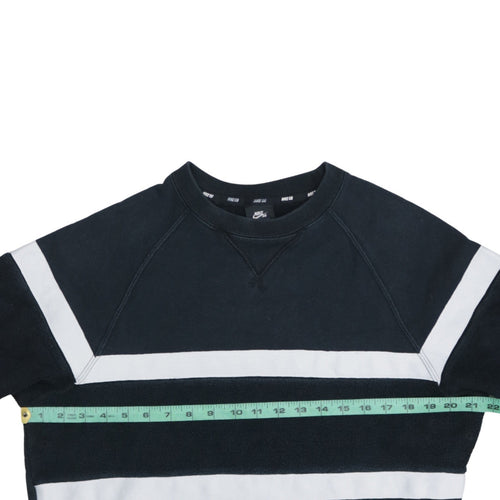 Nike SB Men's Black Striped Crew Neck Pullover Sweatshirt M