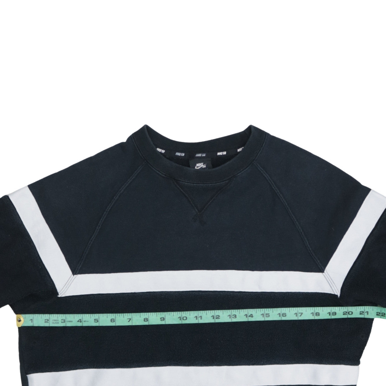 Nike SB Men's Black Striped Crew Neck Pullover Sweatshirt M