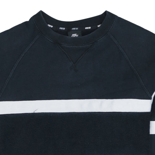 Nike SB Men's Black Striped Crew Neck Pullover Sweatshirt M