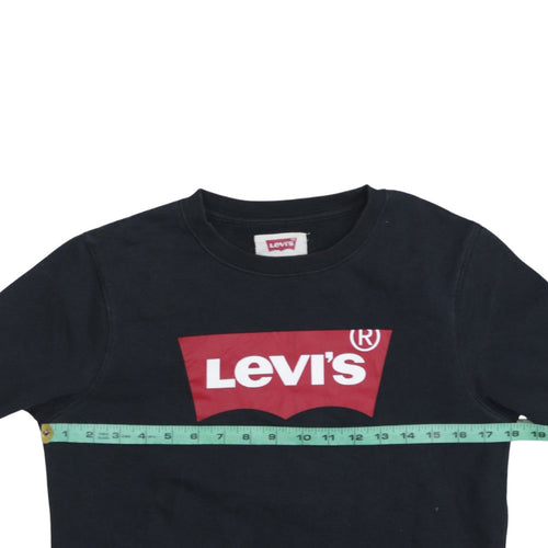 Levi's Boys Black Crew Neck Logo Sweatshirt 16 Years