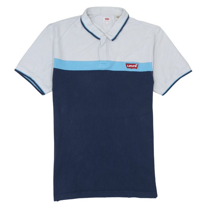 Levi's Men's Blue Colourblock Cotton Polo Shirt Size L