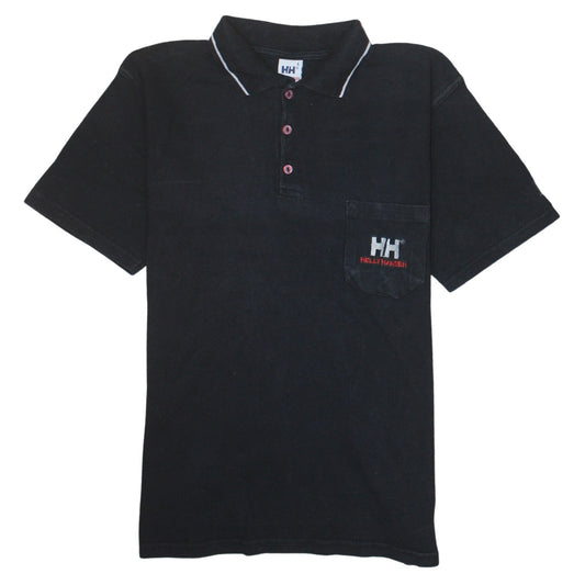 Helly Hansen Men's Black Cotton Polo Shirt L Short Sleeve