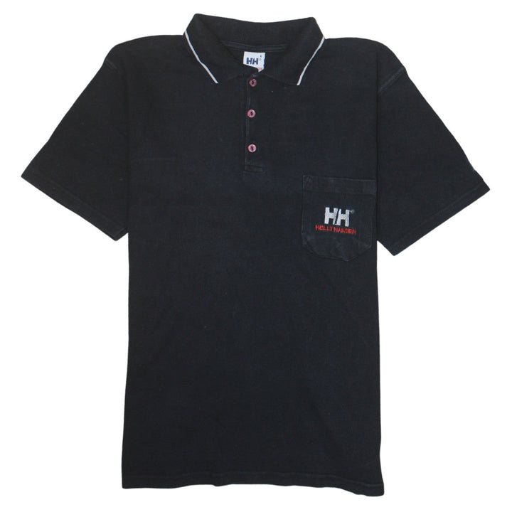 Helly Hansen Men's Black Cotton Polo Shirt L Short Sleeve