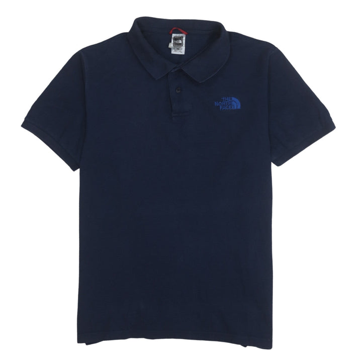 The North Face Men's Blue Cotton Short Sleeve Polo Shirt M