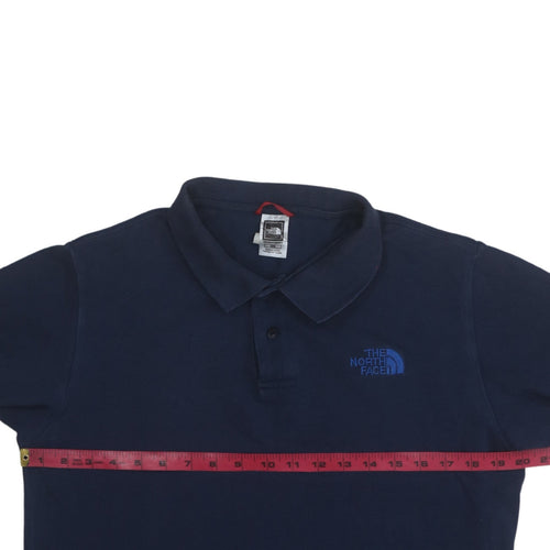 The North Face Men's Blue Cotton Short Sleeve Polo Shirt M