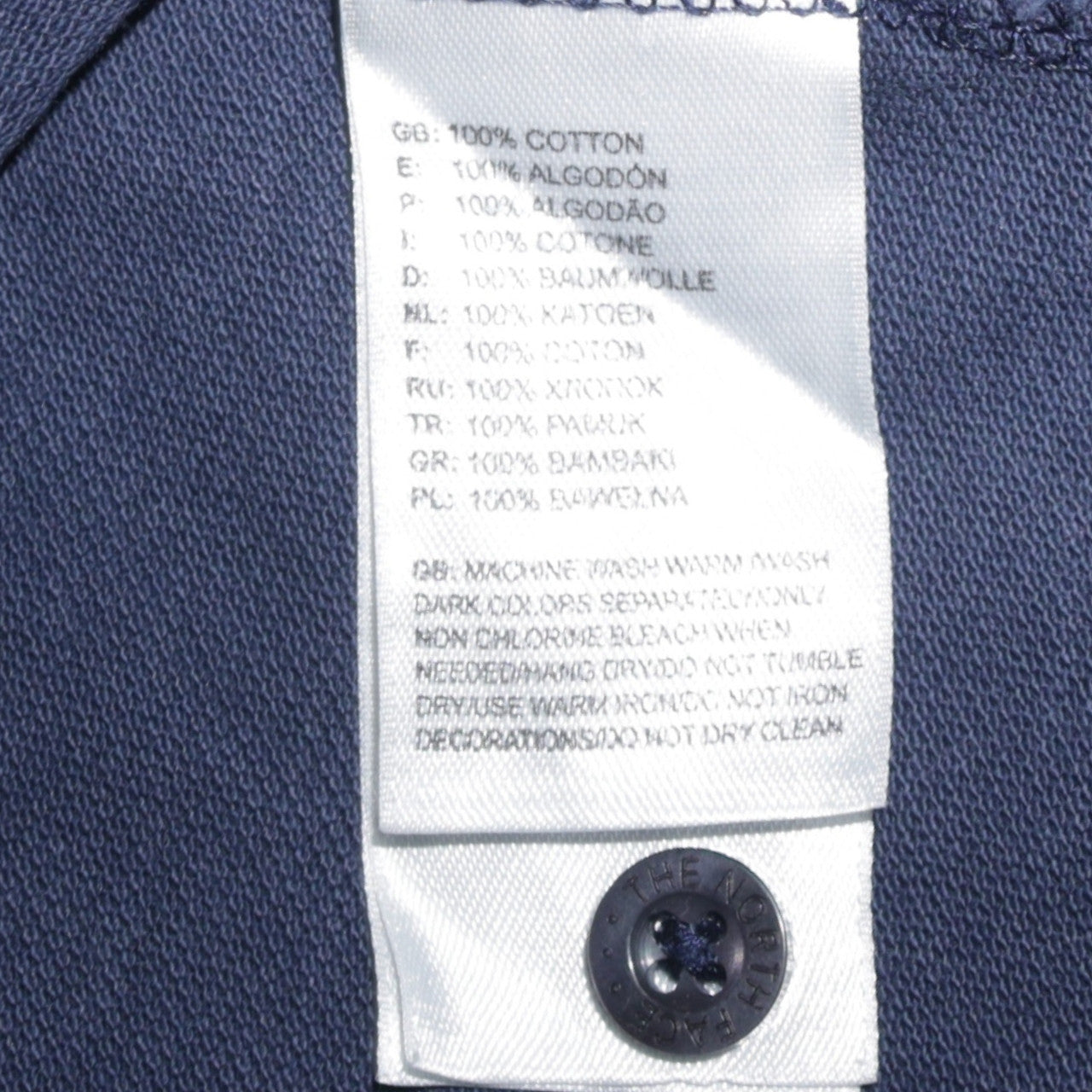The North Face Men's Blue Cotton Short Sleeve Polo Shirt M