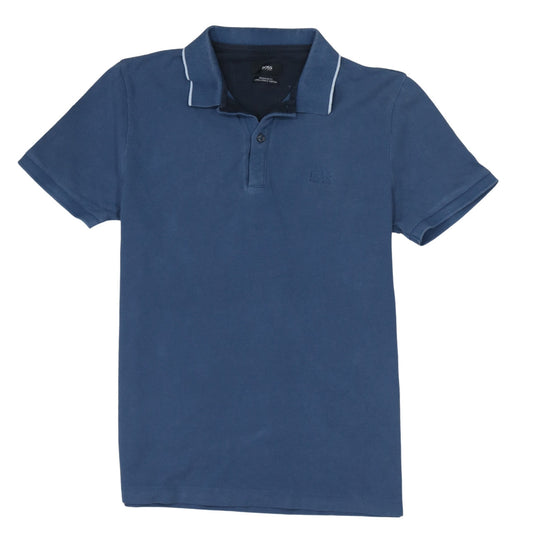 Hugo Boss Men's Blue Regular Fit Cotton Polo Shirt Size S