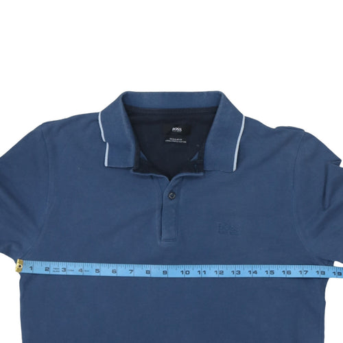 Hugo Boss Men's Blue Regular Fit Cotton Polo Shirt Size S
