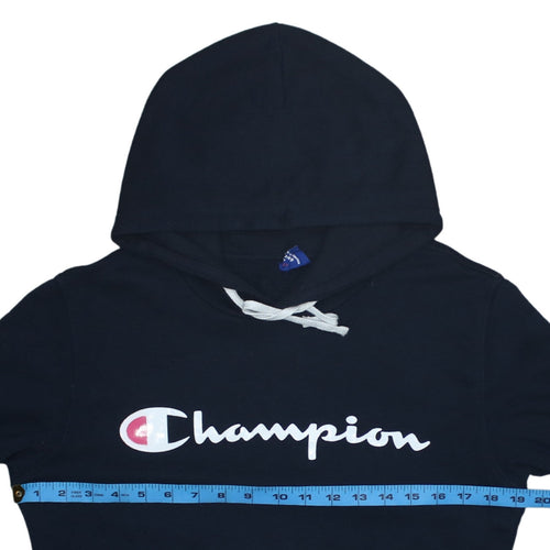 Champion Men’s Black Small Pullover Hoodie with Logo Print