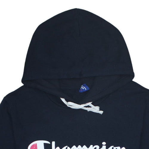 Champion Men’s Black Small Pullover Hoodie with Logo Print