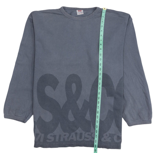 Levi's Men's Blue Graphic Logo Pullover Sweatshirt L