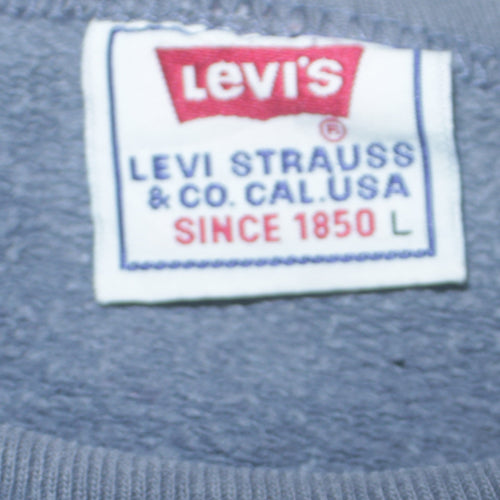 Levi's Men's Blue Graphic Logo Pullover Sweatshirt L