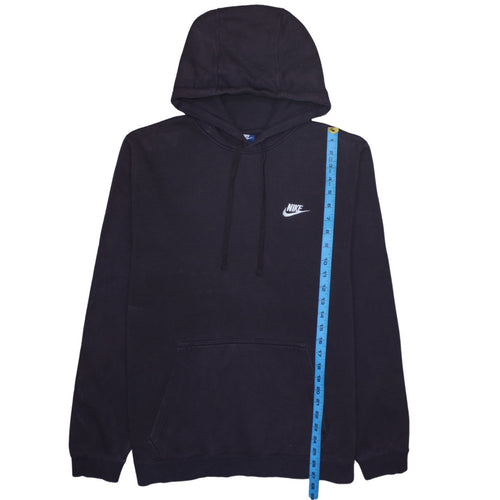 Nike Women Black Pullover Hoodie Large Embroidered Logo Casual