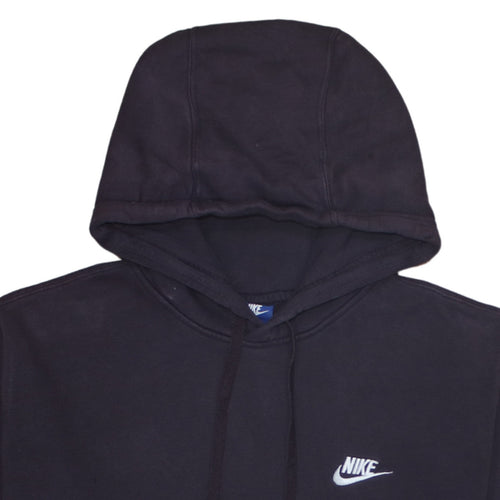 Nike Women Black Pullover Hoodie Large Embroidered Logo Casual