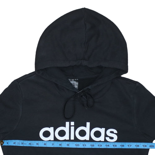 Adidas Womens Black Pullover Hoodie Size M 12-14 Cotton Blend Logo