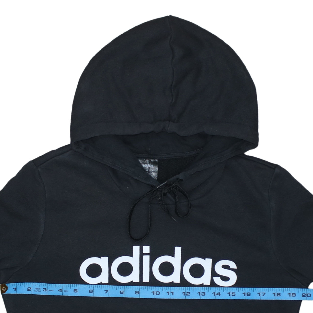 Adidas Womens Black Pullover Hoodie Size M 12-14 Cotton Blend Logo