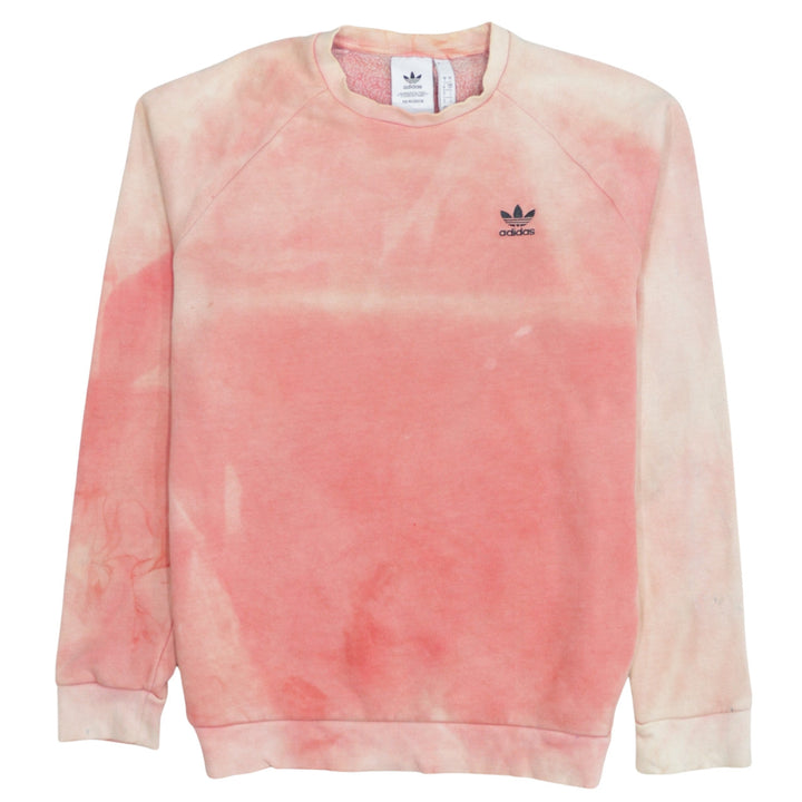 Adidas Womens Pink Tie Dye Crew Neck Sweatshirt Size S Primegreen