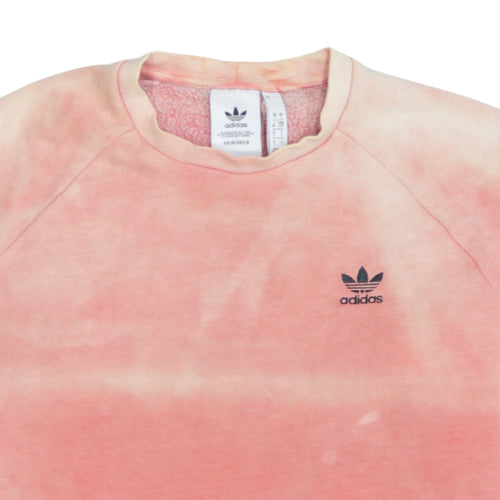 Adidas Womens Pink Tie Dye Crew Neck Sweatshirt Size S Primegreen