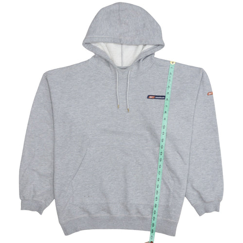 Reebok Men's Grey Pullover Hoodie Size L Logo Sports Fleece