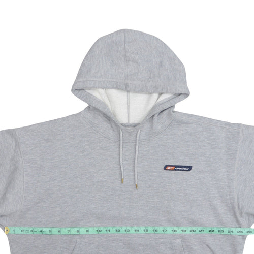 Reebok Men's Grey Pullover Hoodie Size L Logo Sports Fleece