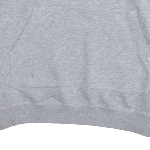 Reebok Men's Grey Pullover Hoodie Size L Logo Sports Fleece