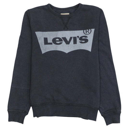 Levi's Women's Black Logo Crew Neck Pullover Sweatshirt Size 14
