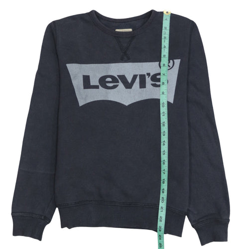 Levi's Women's Black Logo Crew Neck Pullover Sweatshirt Size 14