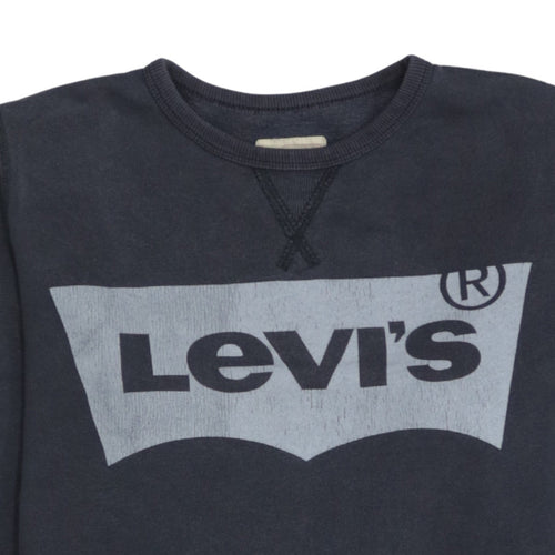 Levi's Women's Black Logo Crew Neck Pullover Sweatshirt Size 14