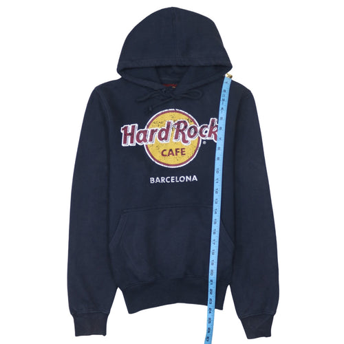 Hard Rock Cafe Barcelona Men Blue Pullover Hoodie Small