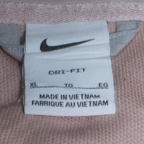 Nike Women’s Beige Dri-FIT 1/2 Zip Hooded Sweatshirt XL Polyester