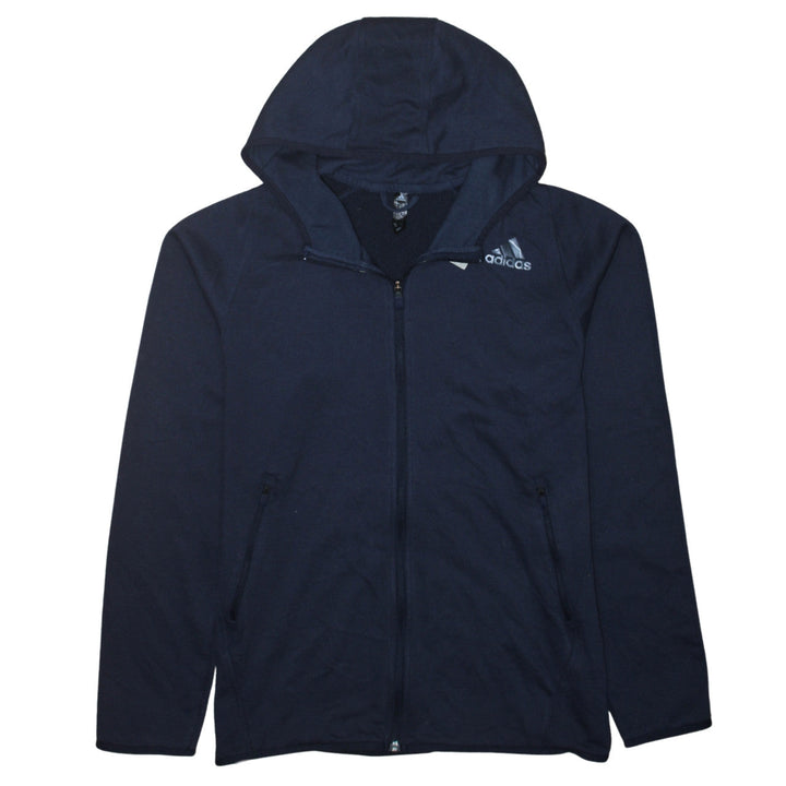 adidas Men's Blue Full Zip Hoodie Size L Sports Fleece Jacket
