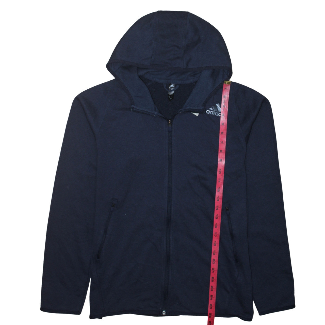 adidas Men's Blue Full Zip Hoodie Size L Sports Fleece Jacket